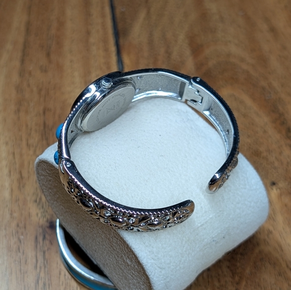 Silver & Turquoise Bangle Watch (OS) - Picture 7 of 7